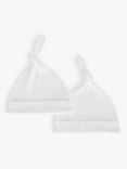 John Lewis Cotton Baby Hat, Pack of 2, White