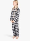 Cyberjammies Kids' Annie Check Pyjama Set, Charcoal, Charcoal