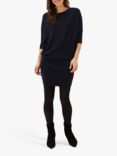 Phase Eight Becca Batwing Knitted Dress, Navy