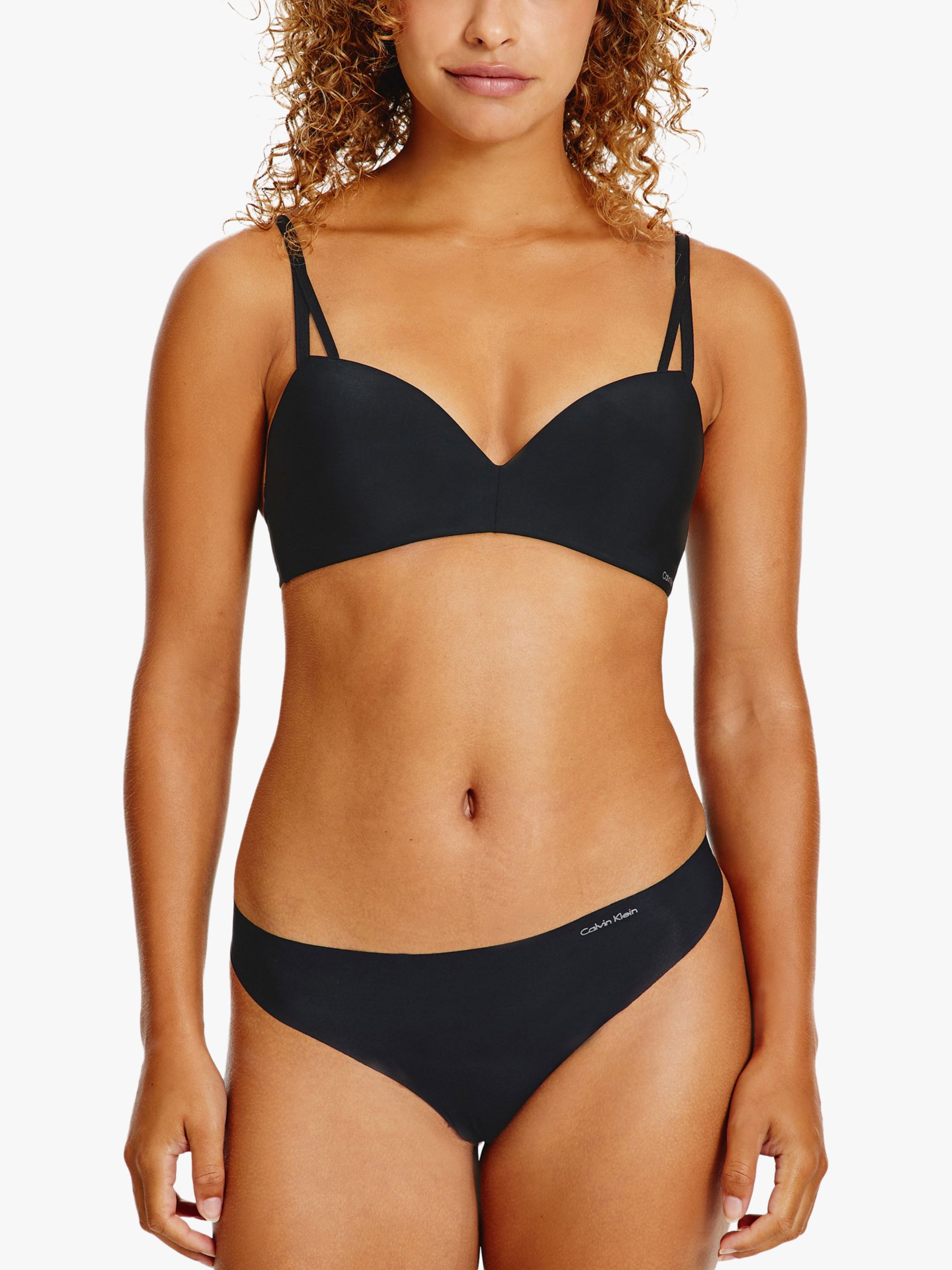 Calvin Klein Seductive Comfort Lace Trim Bikini Knickers, Black at John  Lewis & Partners