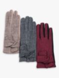 HotSquash Check Print Gloves, Beige