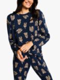 Chelsea Peers Cockapoo Eco Long Sleeve Classic Recycled Pyjama Set, Navy