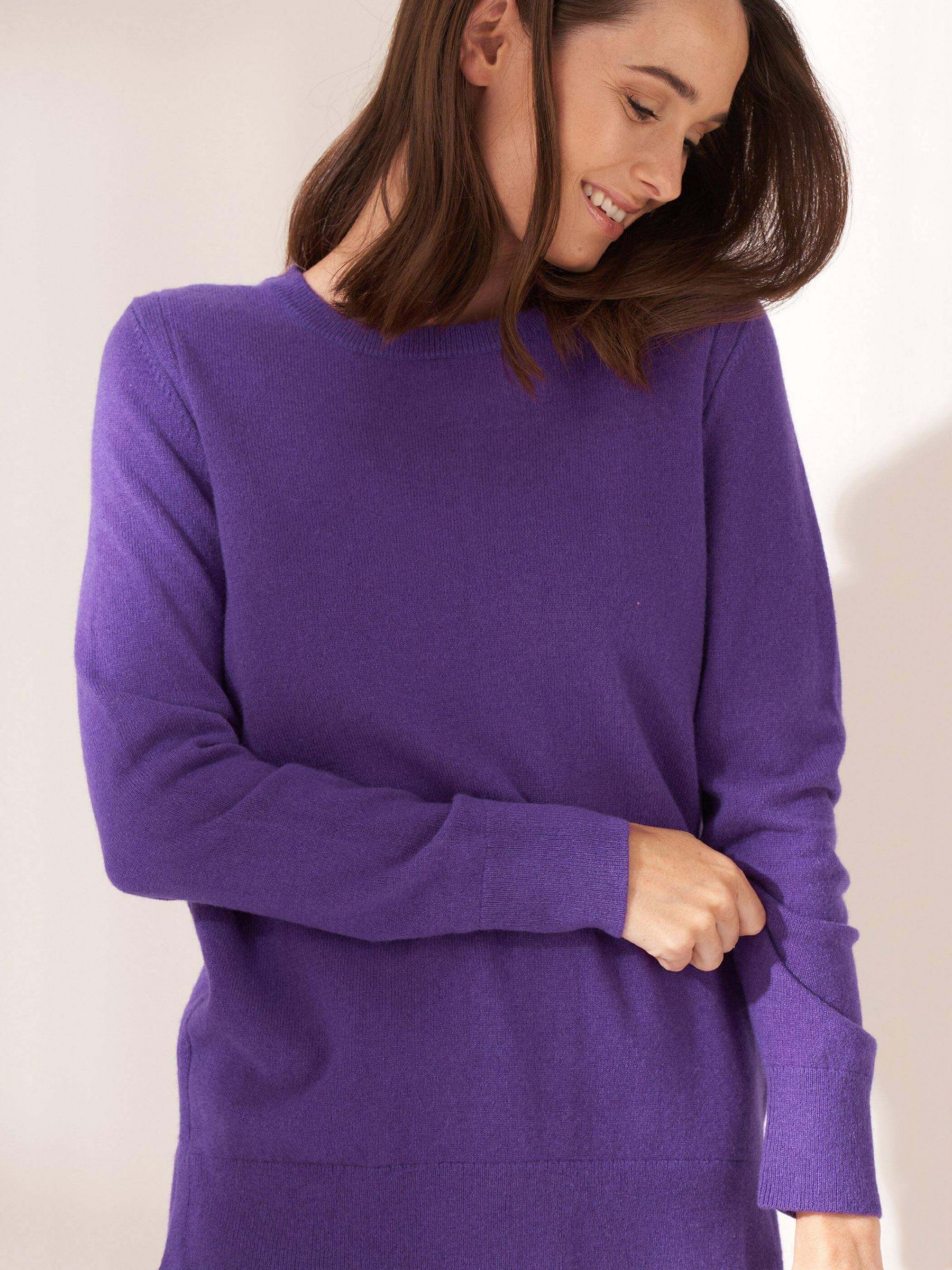 Truly Cashmere Crew Neck Jumper, Violet