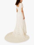 Monsoon Kim Lace Square Neck Maxi Wedding Dress, Ivory