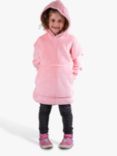 Ony Kids' Sherpa Fleece Large Hooded Blanket, Pink/White