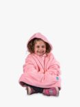Ony Kids' Sherpa Fleece Large Hooded Blanket, Pink/White