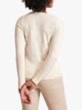 Pure Collection Cashmere Crew Neck Cardigan, Soft White