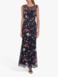 Gina Bacconi Raviva Embroidered Dress, Navy