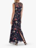 Gina Bacconi Raviva Embroidered Dress, Navy