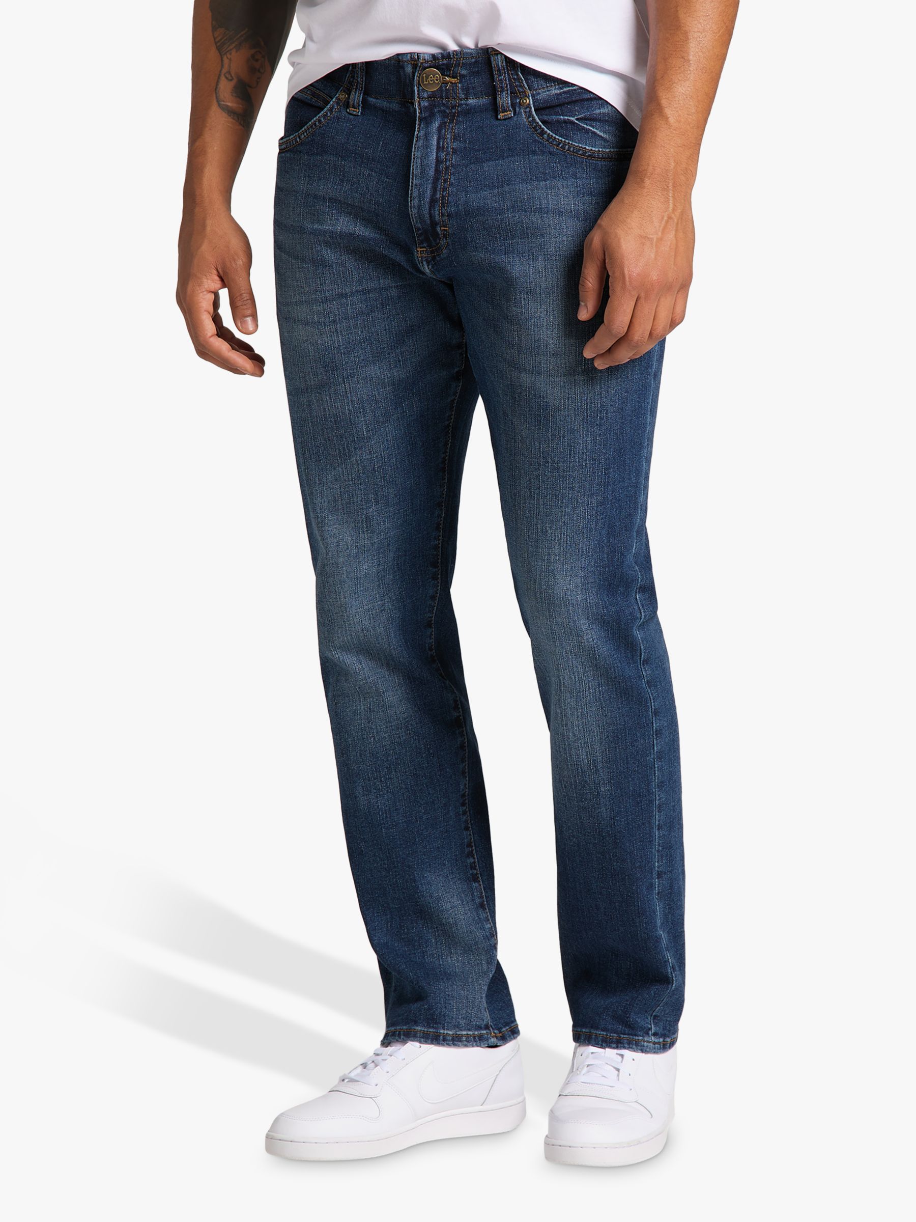 forseelser Drastisk kode Lee Maddox Straight Fit Denim Jeans, Blue at John Lewis & Partners
