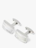 Simon Carter Mother of Pearl Tripple Band Cufflinks, Silver