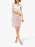Phase Eight Faith Contrast Lace Dress, Ivory/Antique Rose