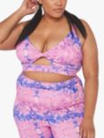 Wolf & Whistle Marble Twist Front Sports Bra, Pink/Multi