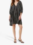 Great Plains Feminine Stripe Mini Tunic Dress, Black/Milk