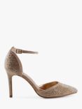 Dune Darcia Diamante Embellished Court Shoes, Gold