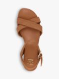 Dune Landie Nubuck Cross Over Strap Sandals, Camel