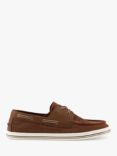 Dune Burnner Knitted Boat Shoes, Tan-fabric