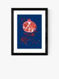 EAST END PRINTS Anek 'Indigo Pomegranate' Wood Framed Print