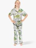 Cyberjammies Kids' Tamsin Leopard Pyjama Set, Green/Multi