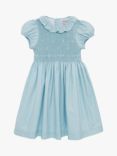 Trotters Lily Rose Kids' Lily Willow Rose Smock Front Occasion Dress, Cornflower Blue