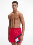 Tommy Hilfiger Recycled Nylon Flag Swim Shorts, Primary Red