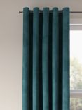 John Lewis ANYDAY Cord Pair Lined Eyelet Curtains, Dark Teal