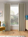 John Lewis ANYDAY Cord Pair Lined Eyelet Curtains, Putty