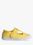 Trotters Kids' Hampton Champ Canvas Plimsolls, Lemon