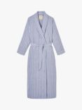 British Boxers Westwood Stripe Brushed Cotton Dressing Gown, Pebble Grey/White