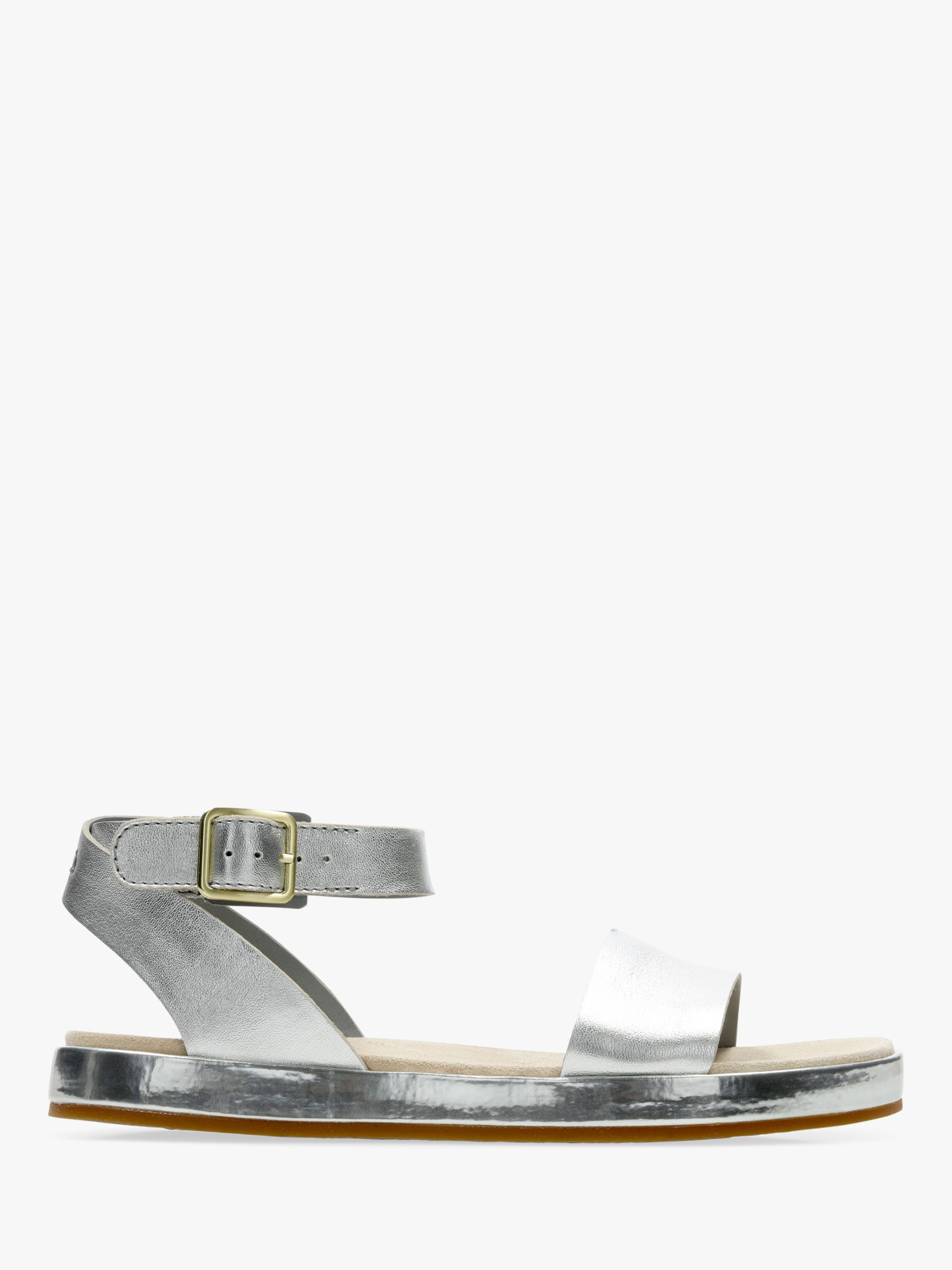 Clarks Ivy Footbed Sandals, Silver at John Lewis & Partners