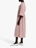 o.p.t Santana Puff Sleeve Check Print Midi Dress, Pink