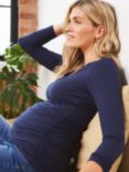 Isabella Oliver LENZING™ ECOVERO™ Maternity Scoop Top, Deep Indigo