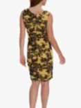 Gina Bacconi Joannie Floral Mesh Dress, Yellow/Black