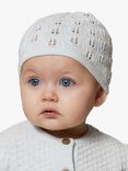 The Little Tailor Pointelle Cotton Knit Baby Hat, Blue