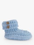 The Little Tailor Baby Button Knit Booties, Blue