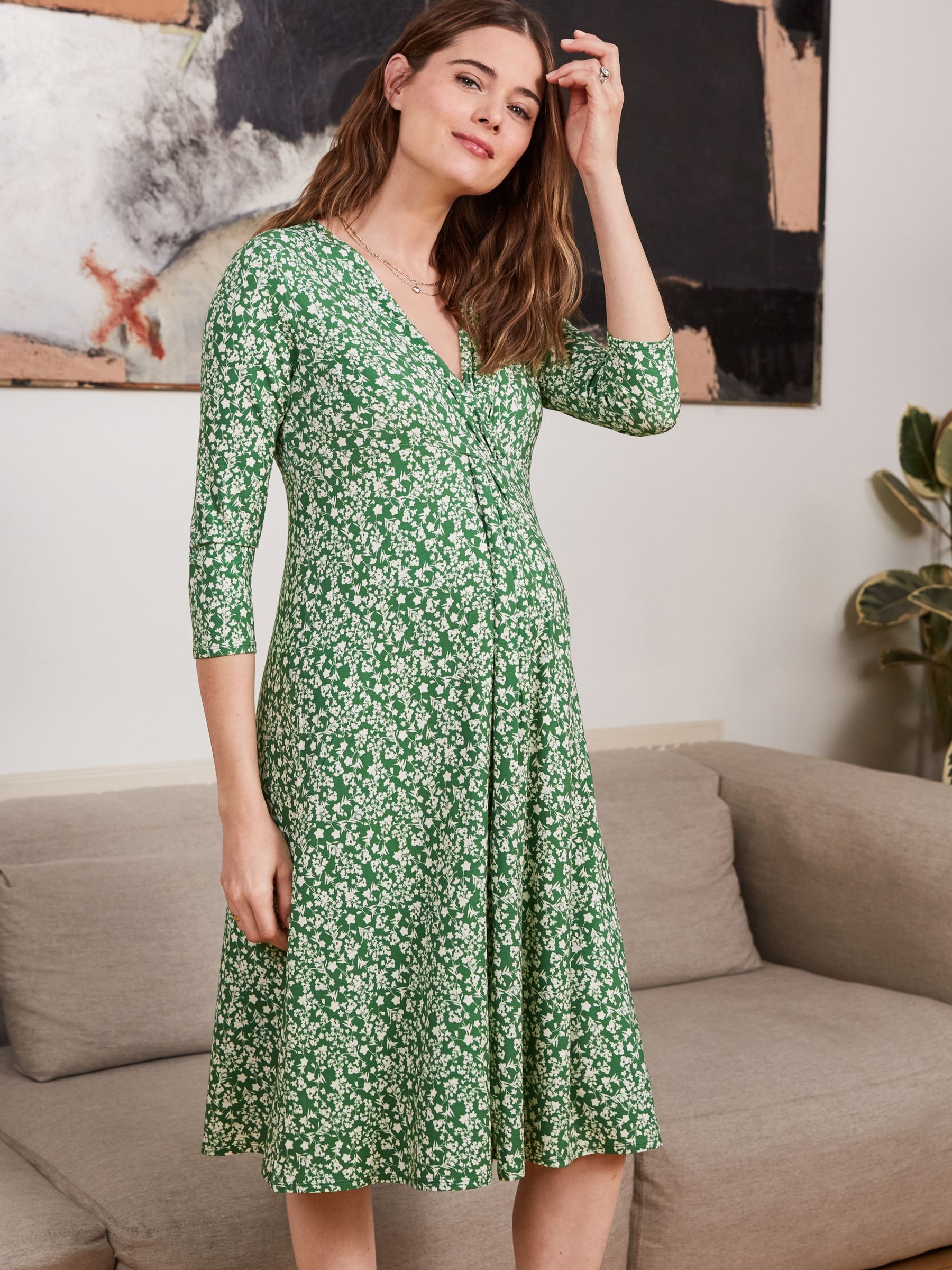 Isabella Oliver Mia Maternity Dress, Fern Green, 14