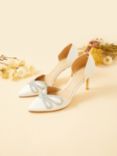 Monsoon Satin Bow Court Shoes, Ivory