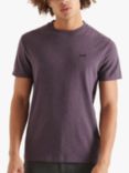 Superdry Organic Cotton Vintage Embroidered T-Shirt, Rich Purple Marl