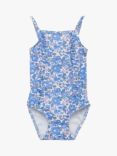 Trotters Baby Betsy Liberty Print Frill Swimsuit, Lilac Betsy, Blue