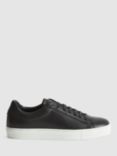 Reiss Finely Leather Trainers, Black
