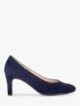 Gabor Edina Suede Cone Heel Court Shoes