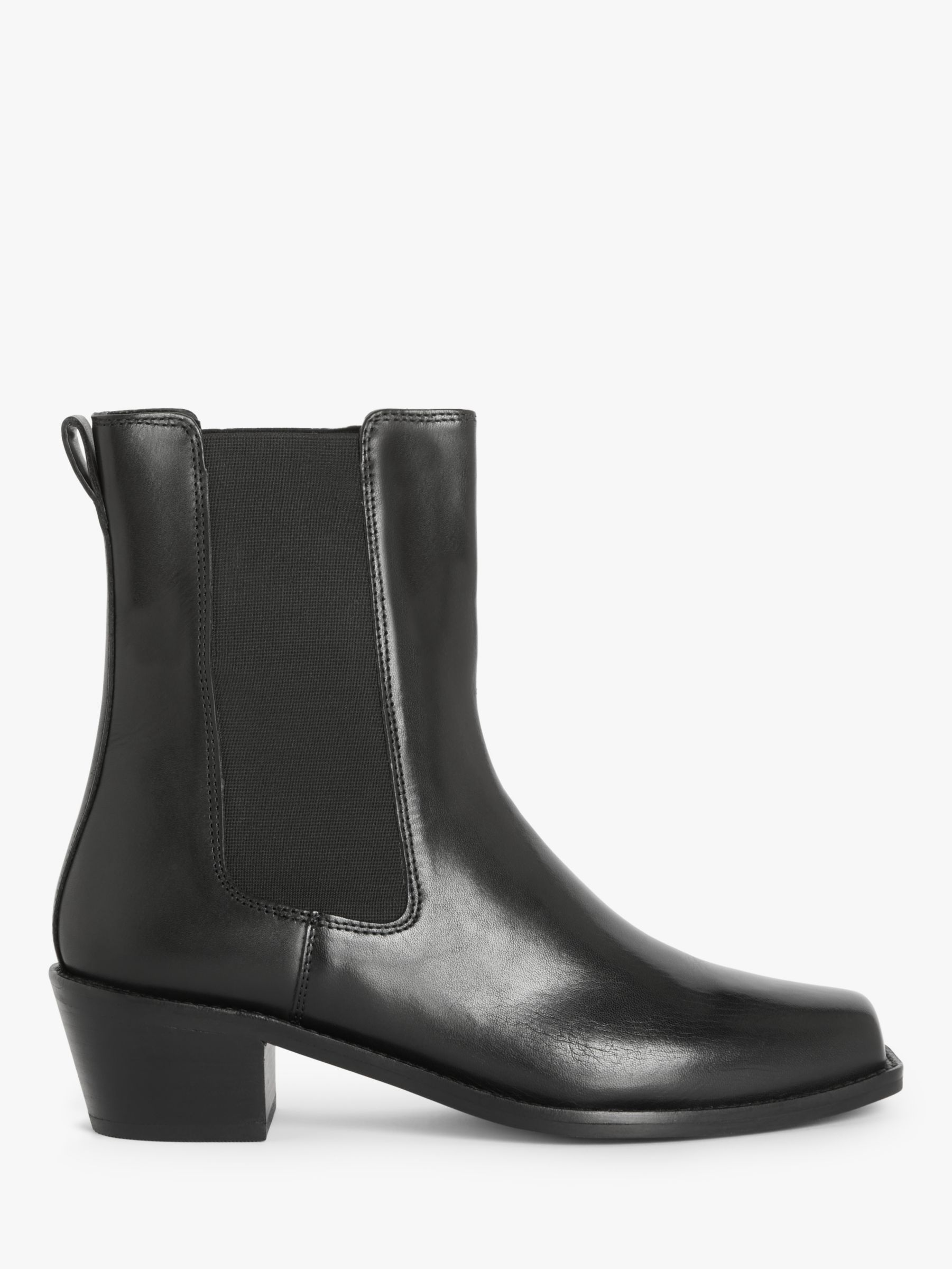AND/OR Orson Leather Western Ankle Boots, Black