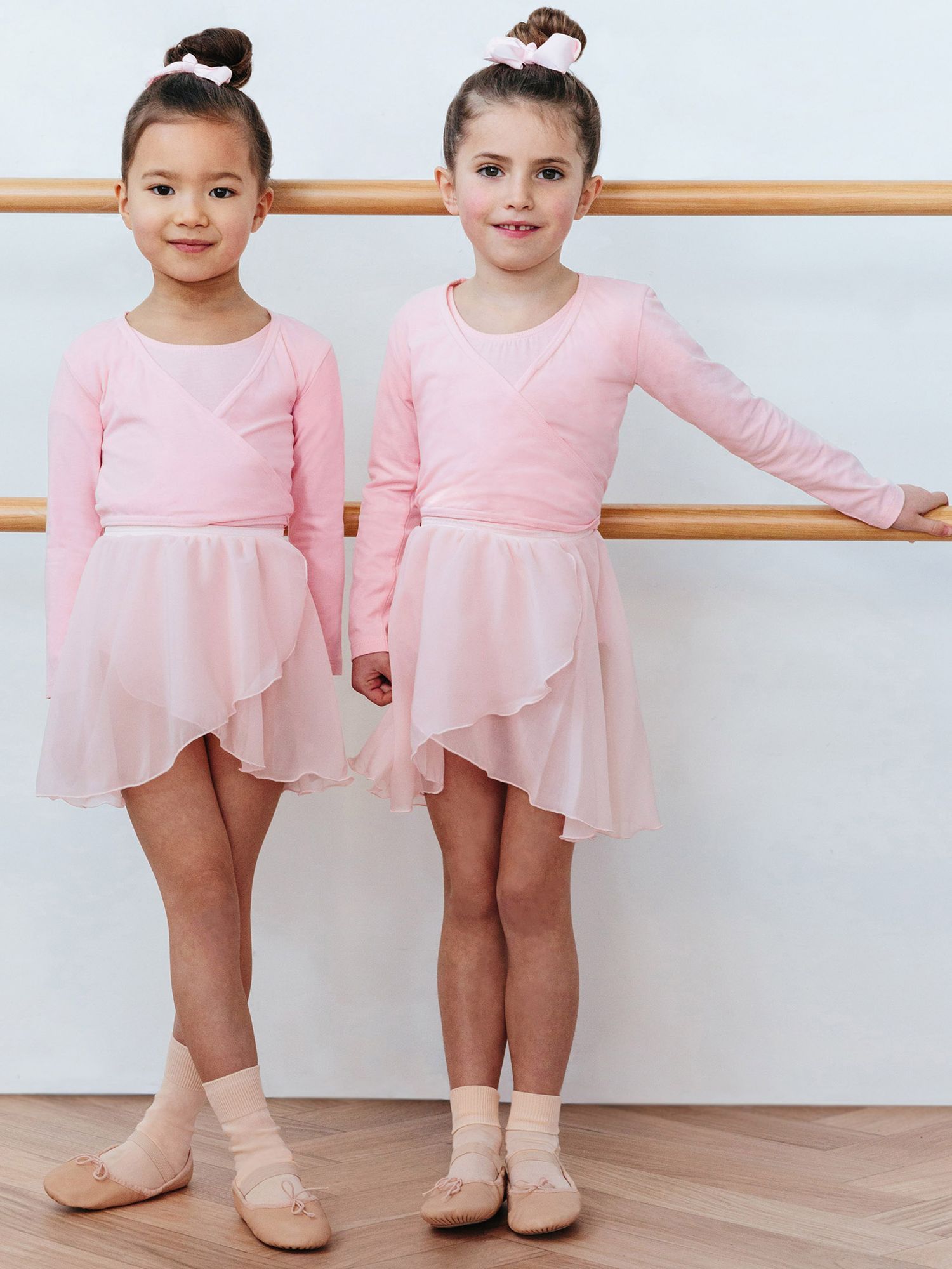 Trotters Company Kids' Ballet Wrap Cardigan, Pink at John Lewis