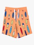 Crew Clothing Kids' Surf Board Jersey Shorts, Coral Orange