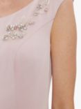 Gina Bacconi Westly Floral Bead Detail Satin Maxi Dress, Pink