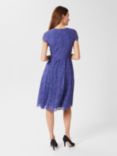 Hobbs Anastasia Fit and Flare Lace Dress, Blue