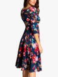 Alie Street Annie Wrap Over Bodice Floral Midi Skirt, Midnight Garden