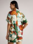 Ted Baker Talah Bold Floral Dip Hem Shirt, Green