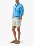 Rodd & Gunn Seaford Long Sleeve Slim Fit Linen Shirt, Cyan