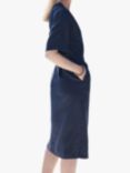 Pure Collection Button Through Linen Dress, French Navy